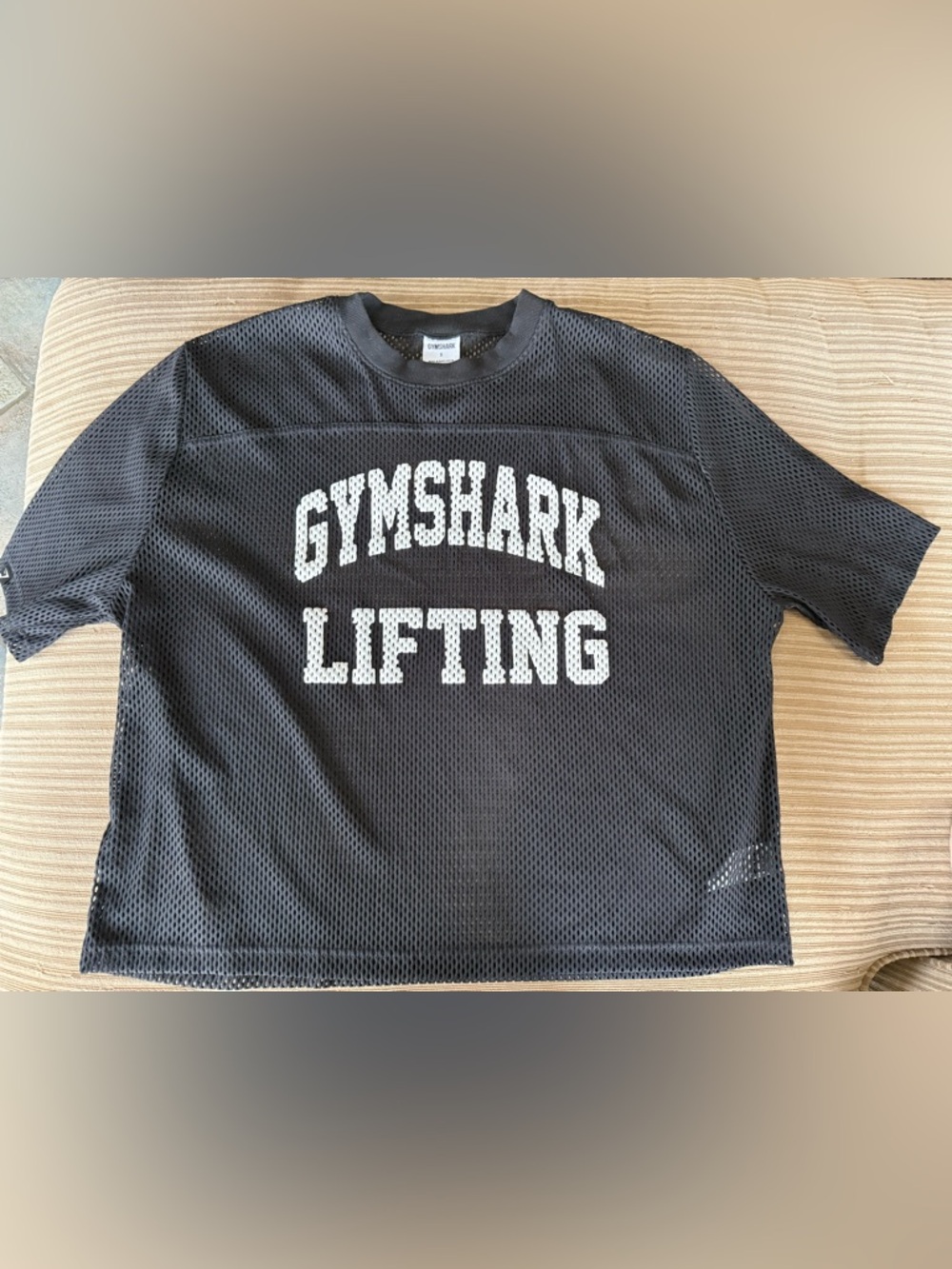 Gymshark Black Mesh Training Tee with White Tag